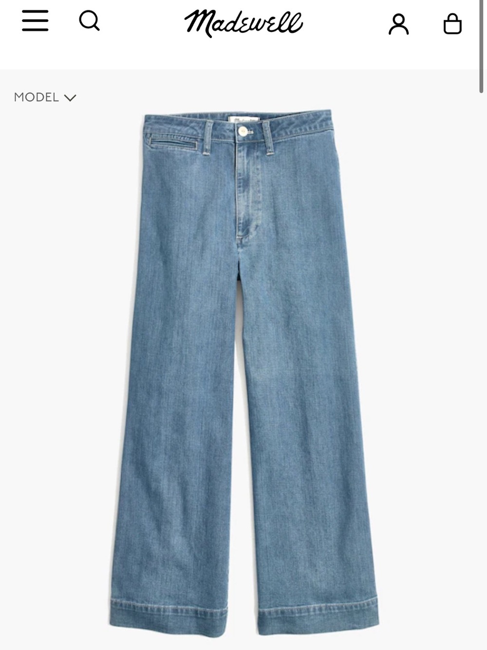 Madewell Emmett Wide-Leg Crop Jeans in Langston Wash